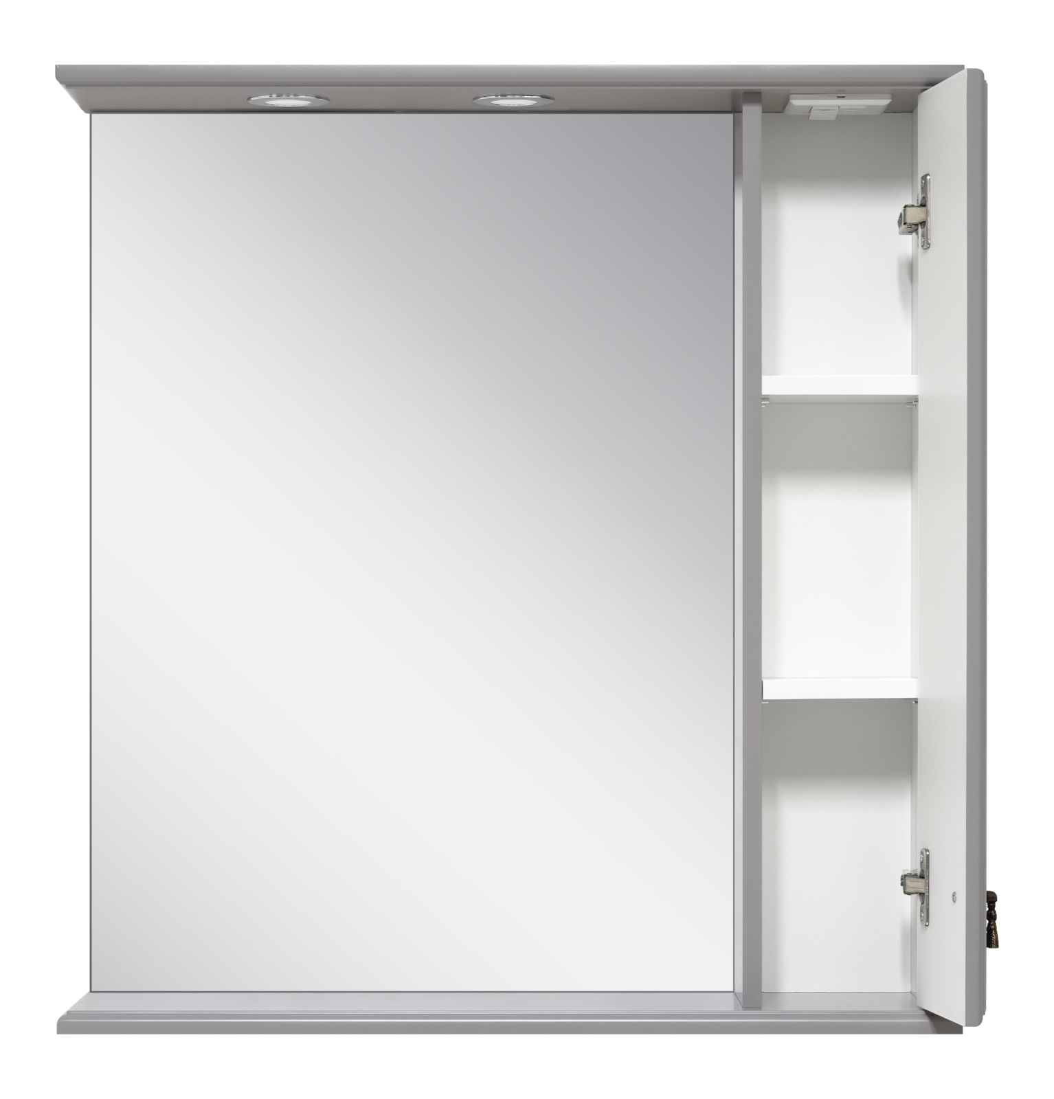 Зеркальный шкаф Misty Лувр 75 правый (серый)