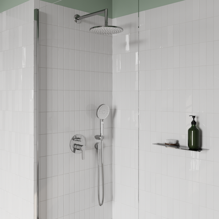 Душевая система с тропическим душем и ручным душем, хром глянцевый, Sena, IDDIS, SENSB02i67