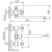 Смеситель для ванны FRAP F22732-B