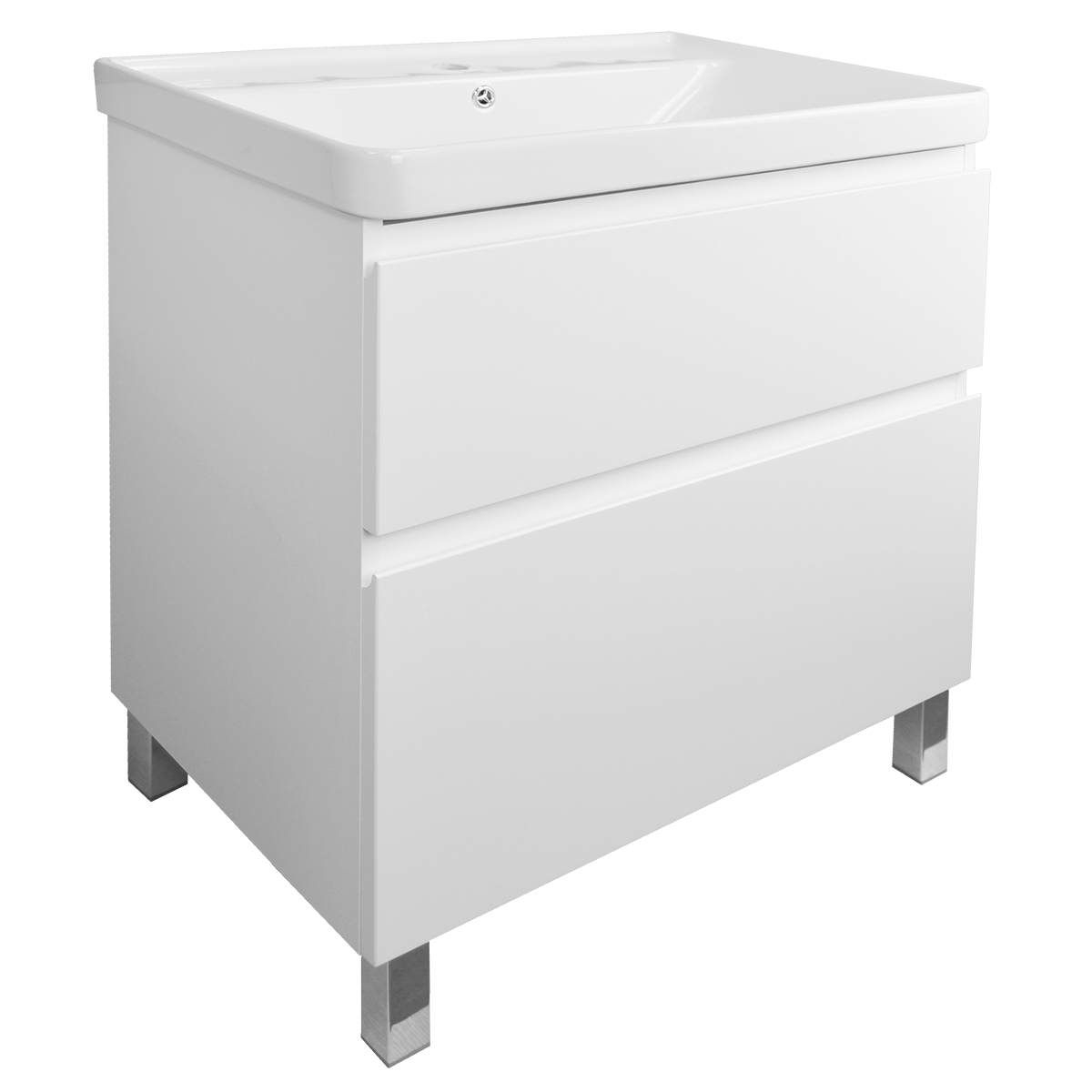 Комплект Тумба Azario Мила 70Н 720х475х850 напольная, с раковиной Monte 70, белая () CS00085831