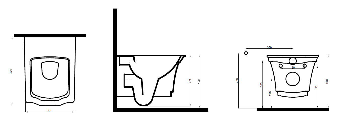 Подвесной Унитаз без узора Hermitage