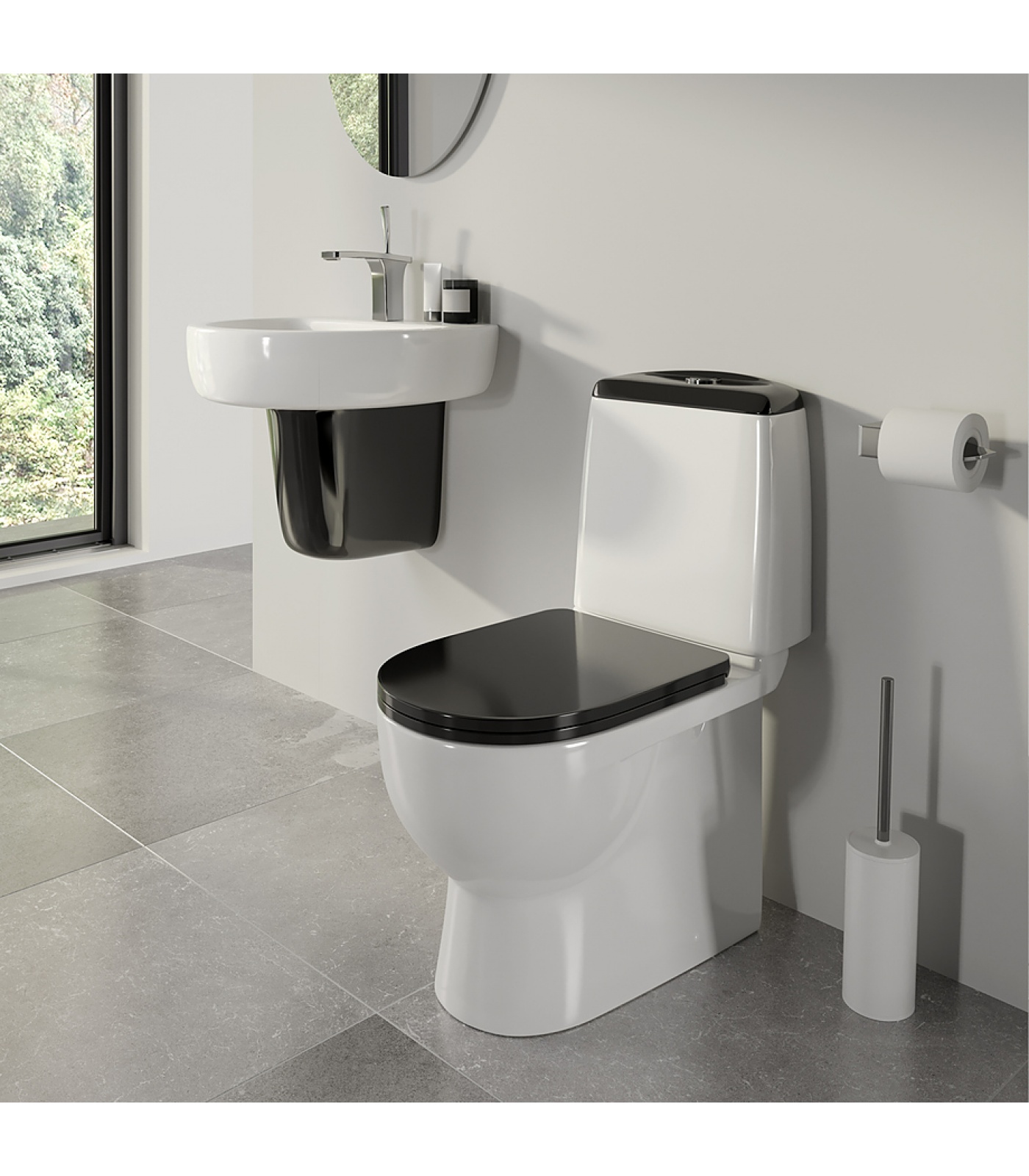 Унитаз-компакт Sanita Luxe Best Color Black с сиденьем Soft Close BSTSLCC06100522