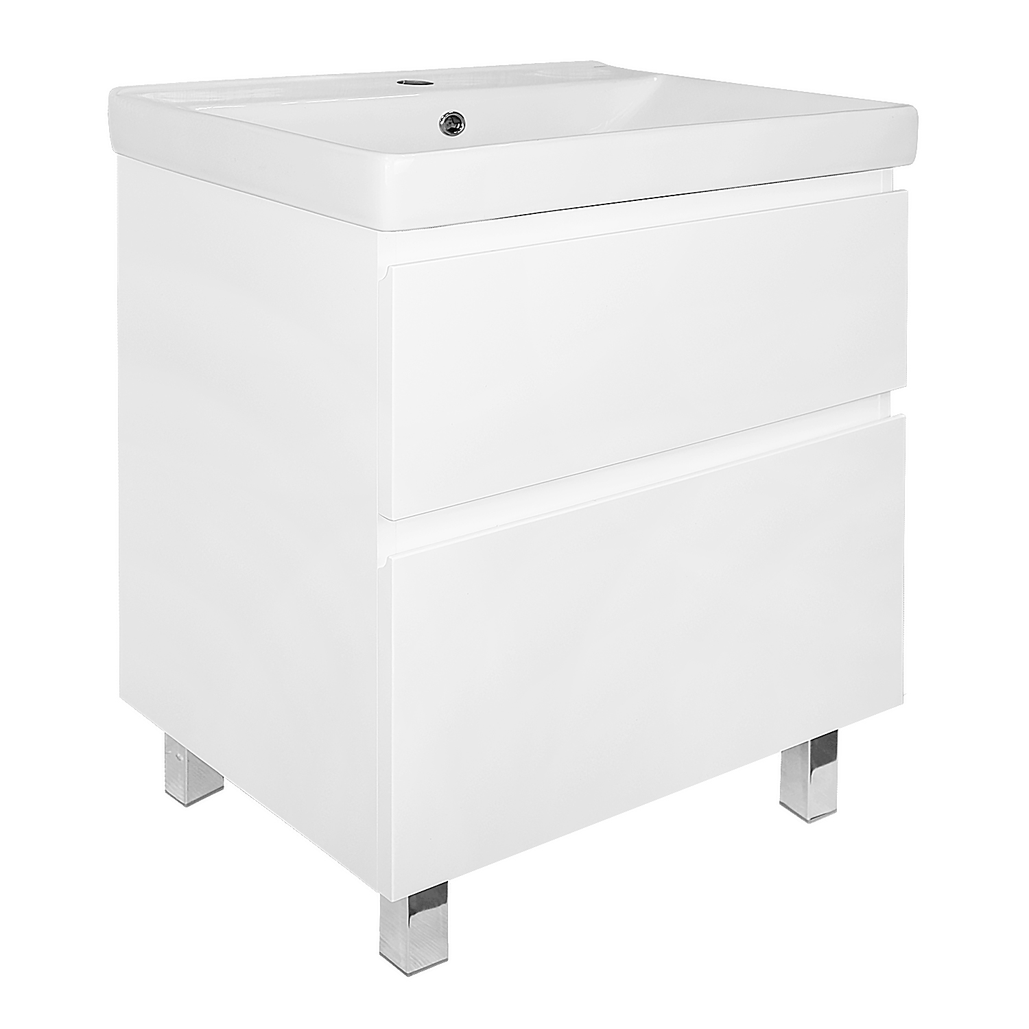 Комплект Тумба Azario Мила 60Н 600х475х860 напольная, с раковиной Tempo 60, белый матовый () CS00091364