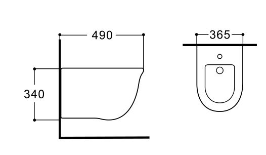 Биде подвесное КЛАССИК 490*365*340 AQ1161-00