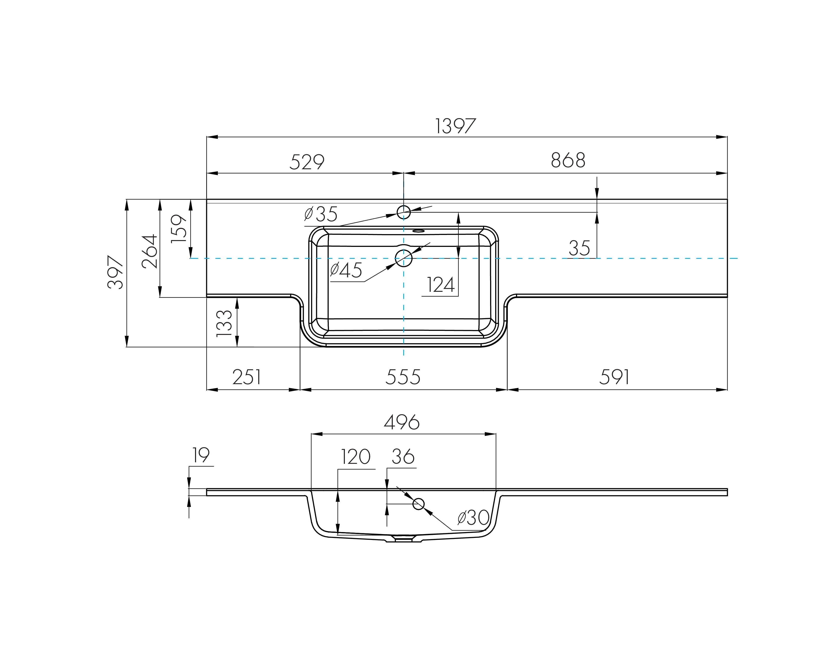 Раковина AQUATON Hotel B 140 левая белая 1A709631PI01L