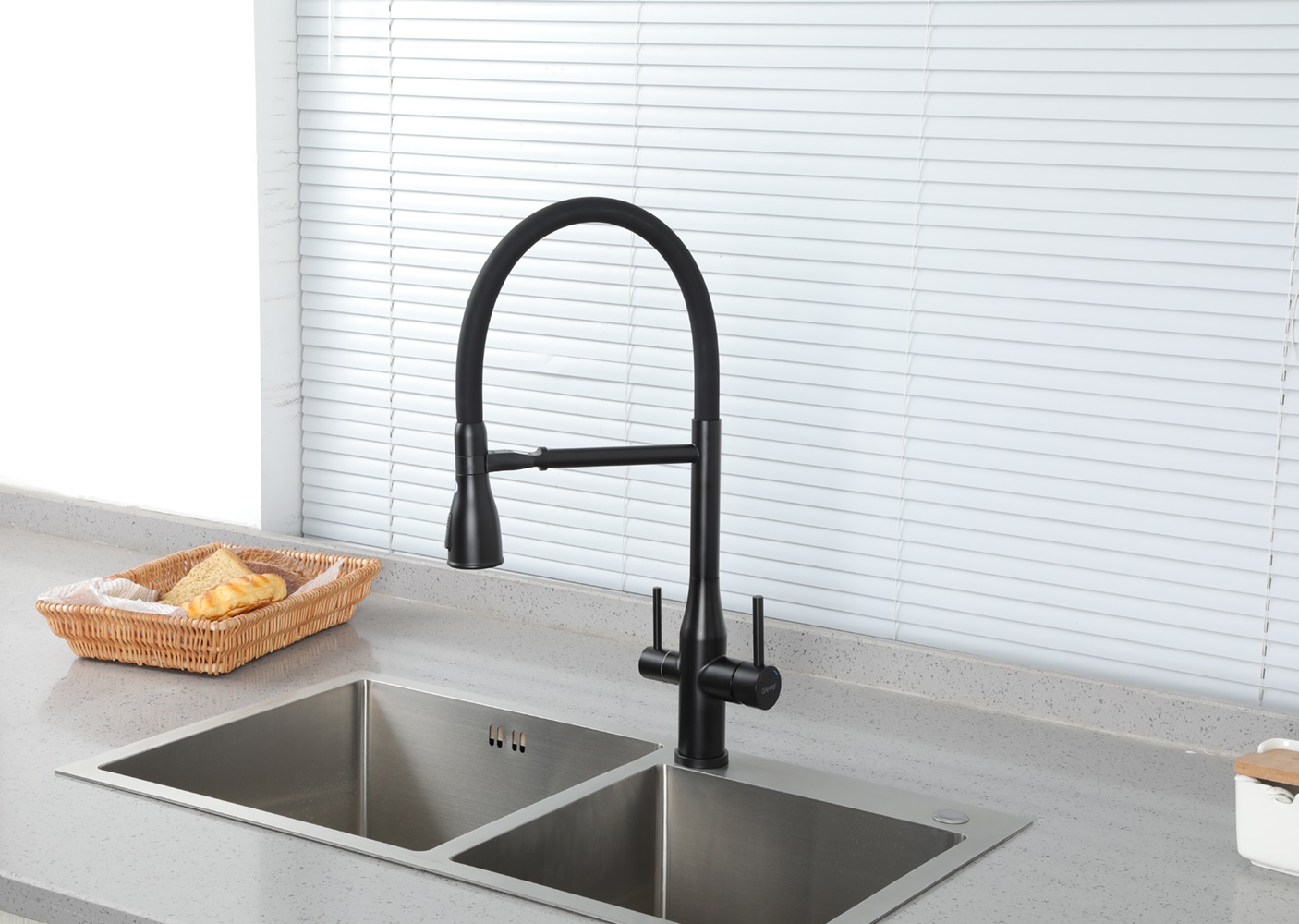 Смеситель для кухни с фильтром черный GAPPO G4399-76