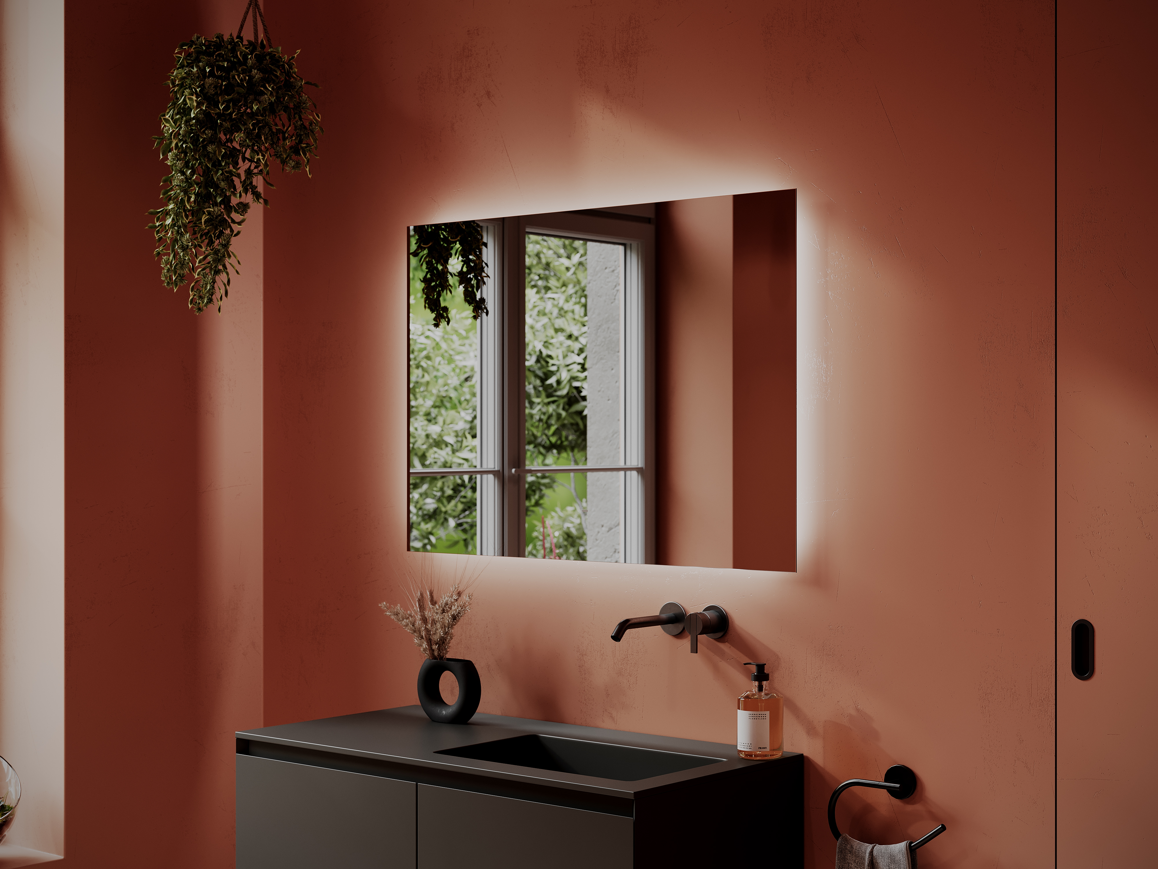 Зеркало Sancos Поле / Square SQ1000 100x70 светодиодная подсветка 6000K 
