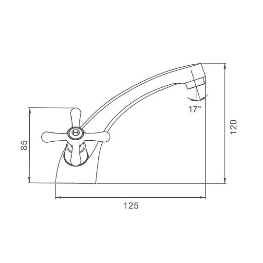 Смеситель Prohanss P10.10 для раковины вентильный монолитный, хром
