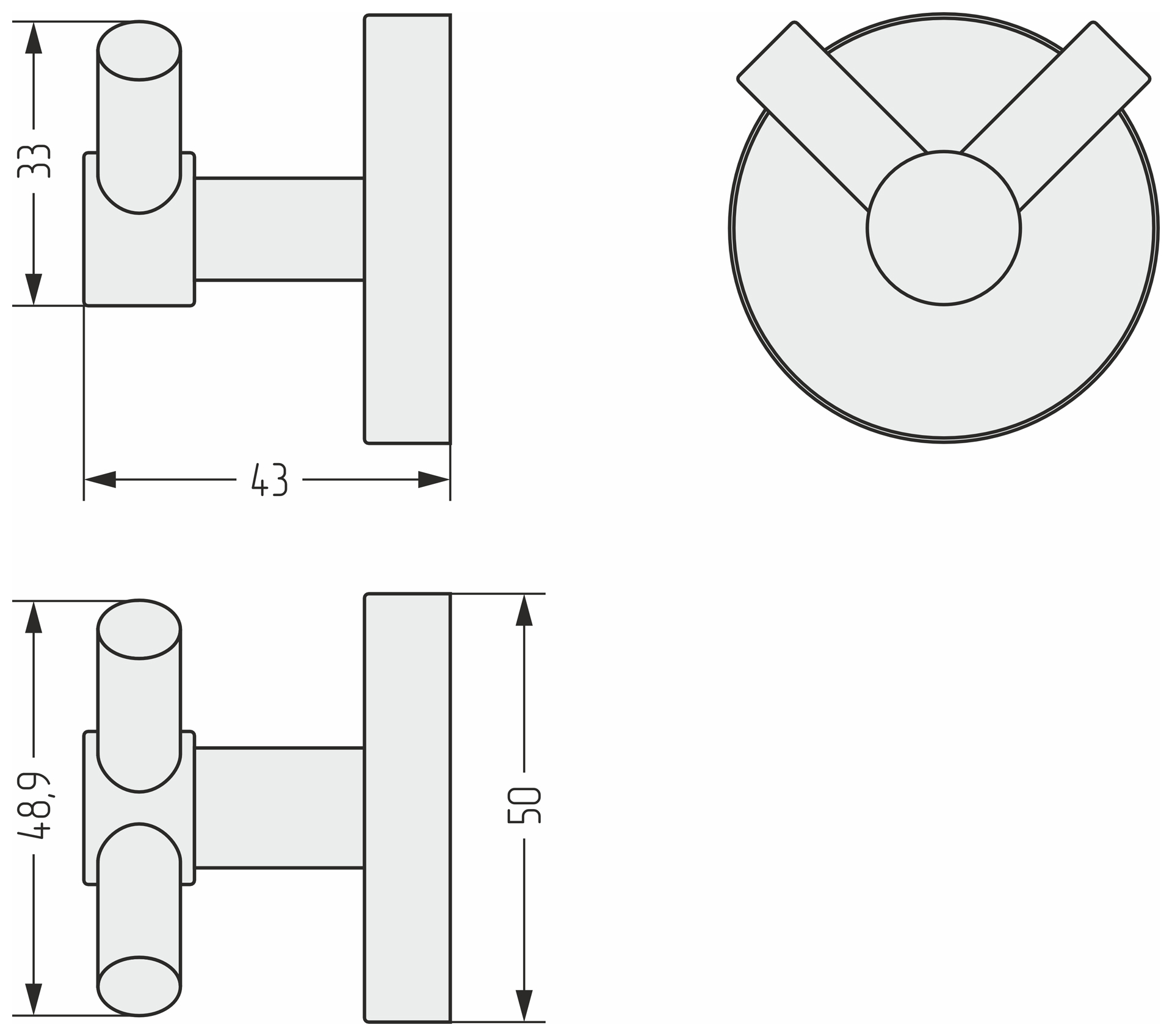 Вешалка ВИКТОРИЯ настенная / L 50 (Золото)