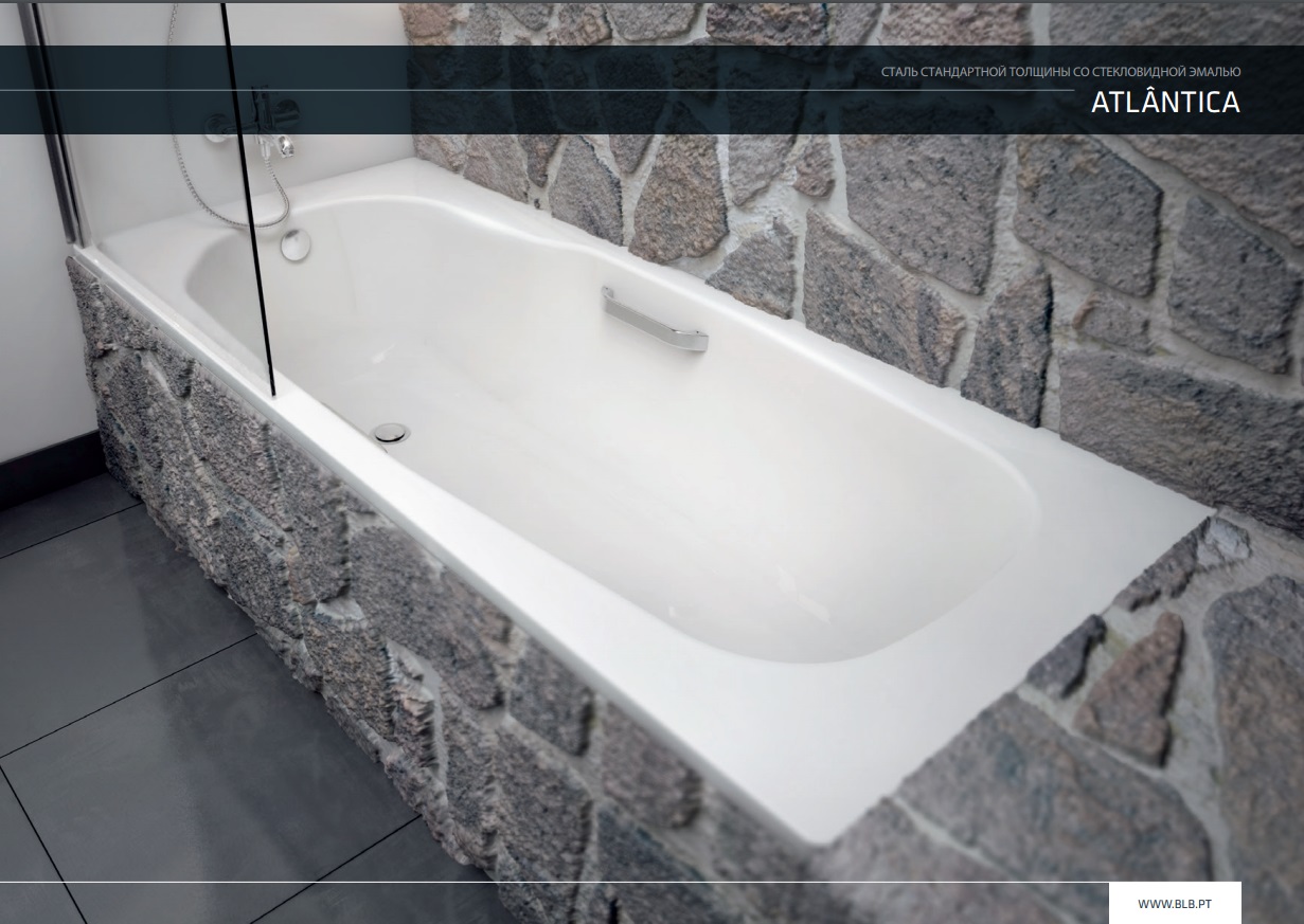Ванна стальная BLB Atlantica 180x80x36, Универсальная, с отверстиями для ручек