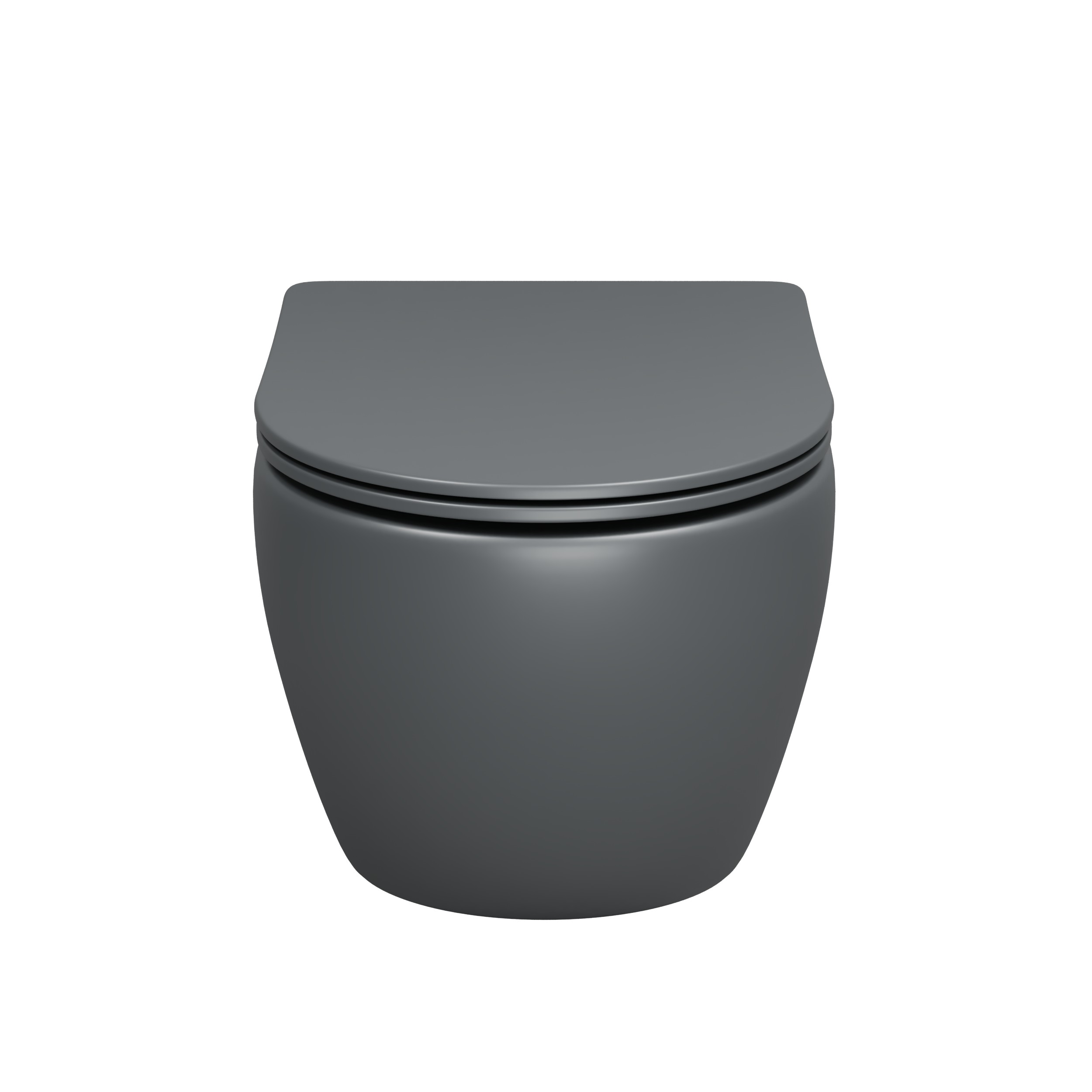 Унитаз подвесной Grossman (520х360х320) безободковый,смыв торнадо,серый матовый GR-4457GMSQ