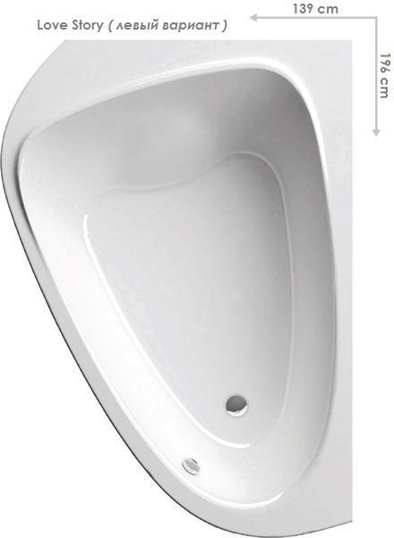 Ванна акриловая Ravak LoveStory II 1960 x 1135 - 1390 левая белая