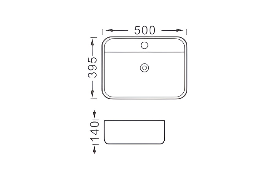 Раковина накладная для установки на столешницу AQUATEK ВЕГА  AQ5506-MB 500*395*140, с отверстием под смеситель, матовый черный в магазинах СантехГид