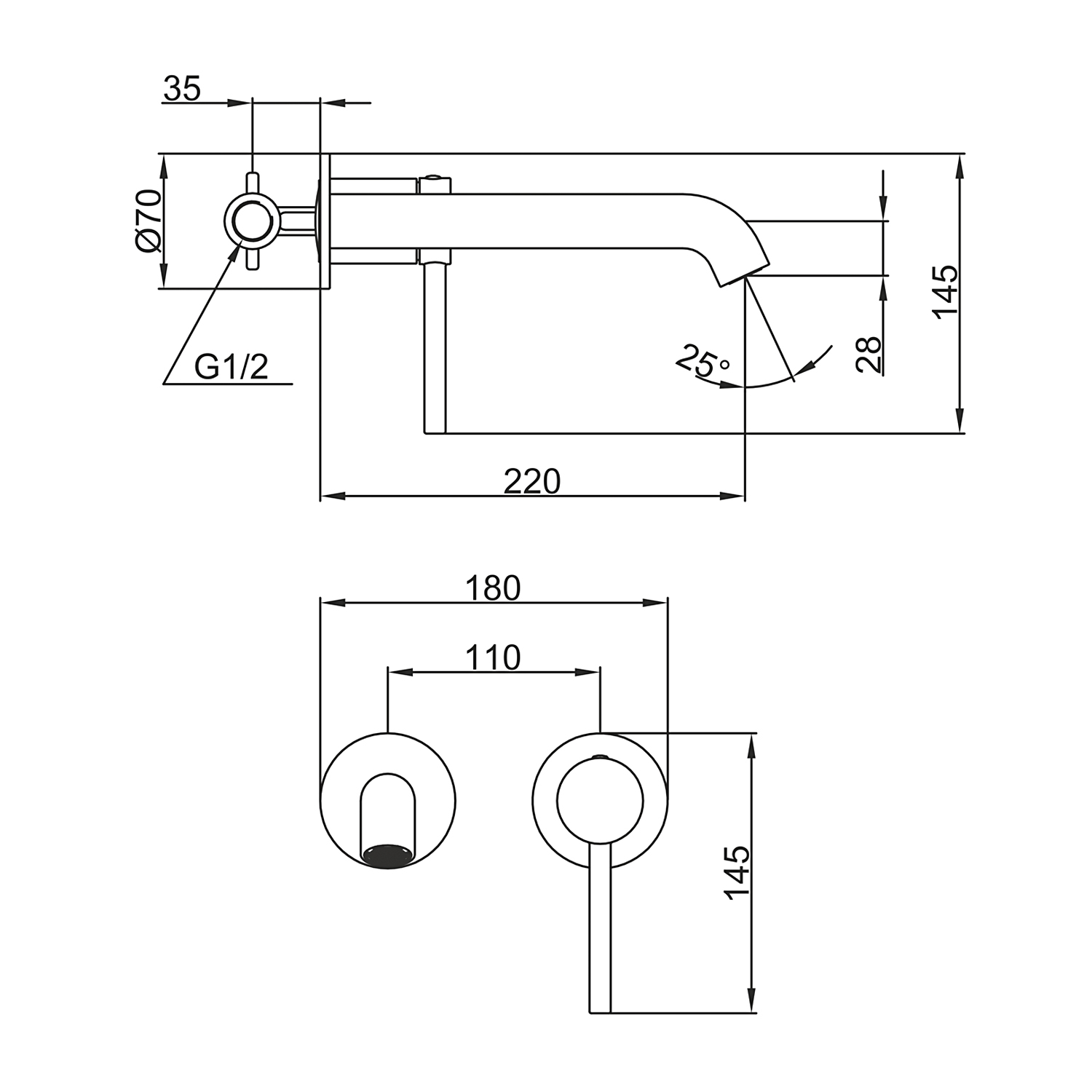 Встраиваемый смеситель для раковины  матовое розовое золото Gappo G1206-43
