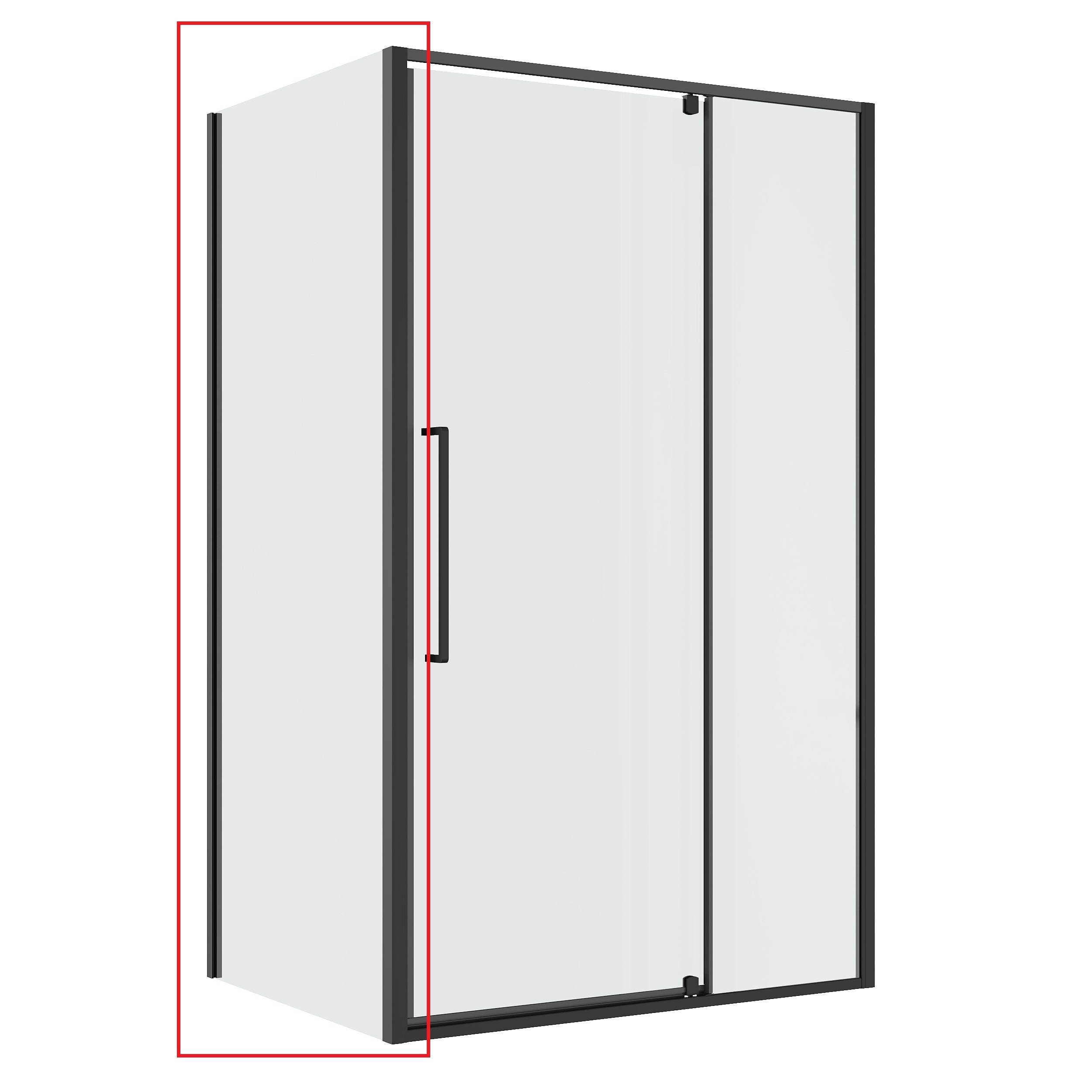 Боковая стенка Niagara Nova NG-A90GR-34 (90х195) графит,стекло прозрачное,1 место 