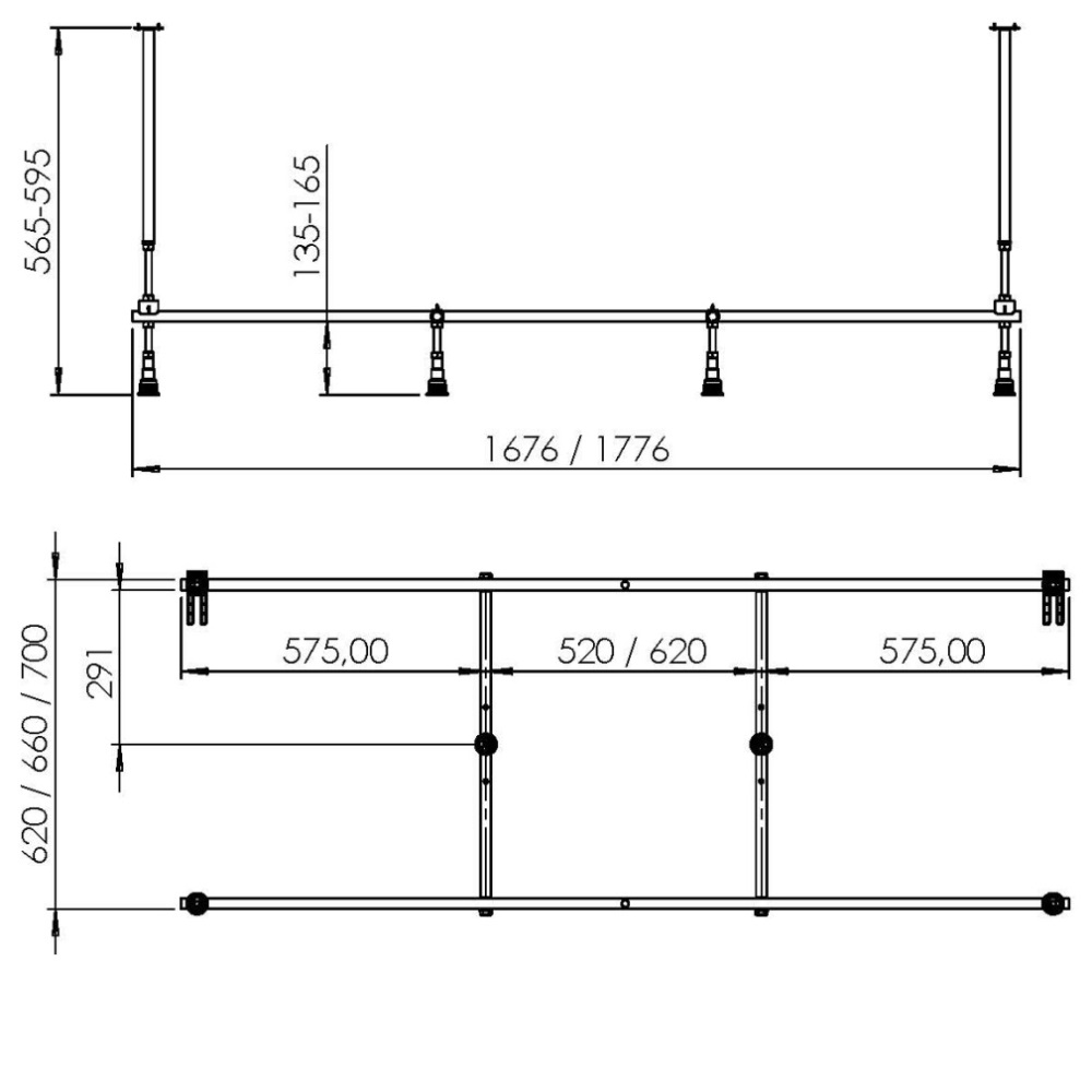 W60A-170-075W-R Каркас Libre 170x75