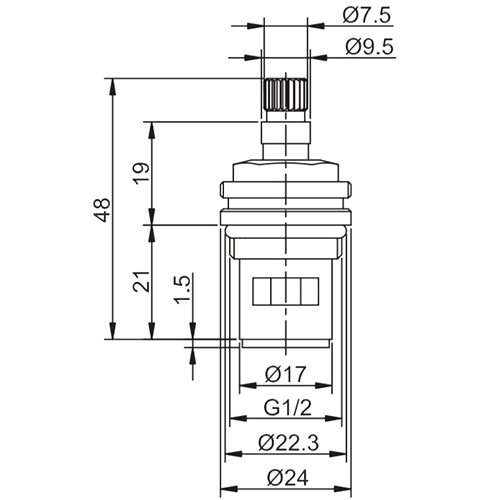 Кран-букс 20 шлицов керам.180 FRAP F52-12