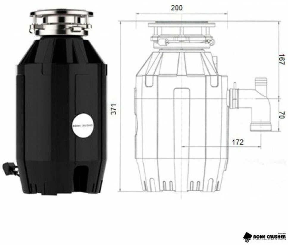 Измельчитель пищевых отходов бытовой BoneCrusher 910