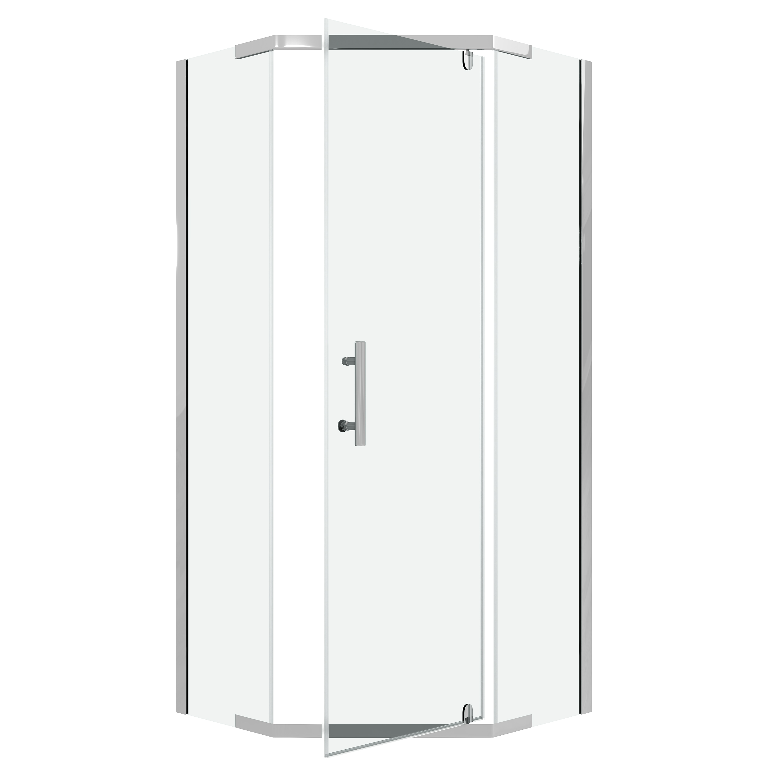 Душевое ограждение Niagara Eco (100х100х190) трапеция,распашное,хром,стекло прозрачное,1 место NG-1010-14D 