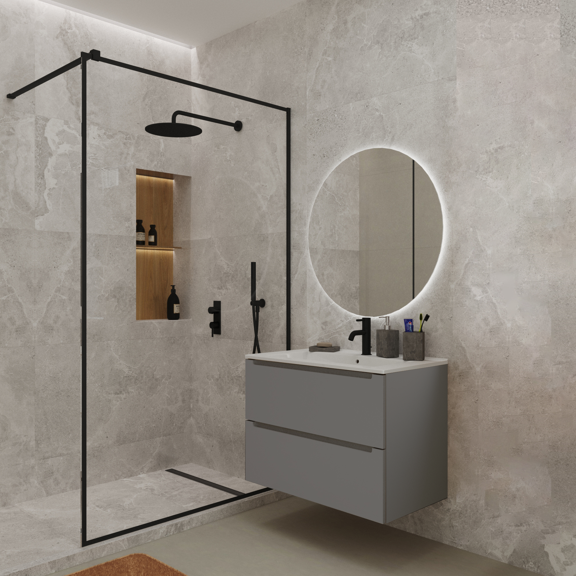 Тумба под раковину/столешницу Дион 60 Платиновый