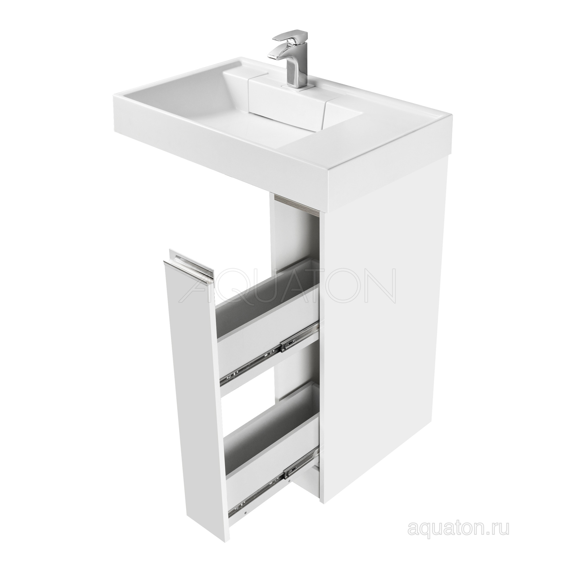 Тумба под стиральную машину AQUATON Лондри 20  (Раковина Рейн 80 белая)