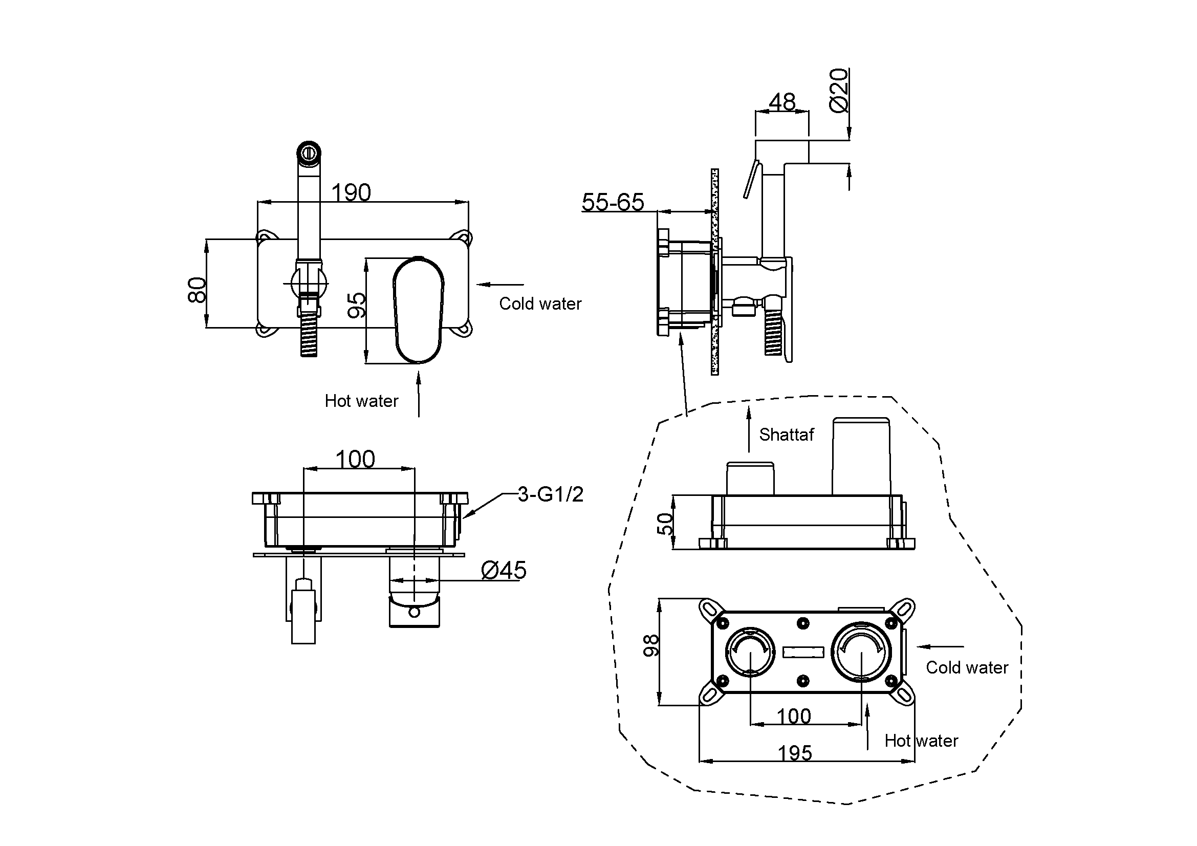 Гигиенический душ SPECTRE хром