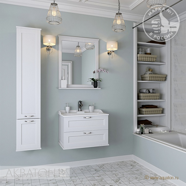 Зеркало AQUATON Леон 65 дуб белый () 1A187102LBPS0 
