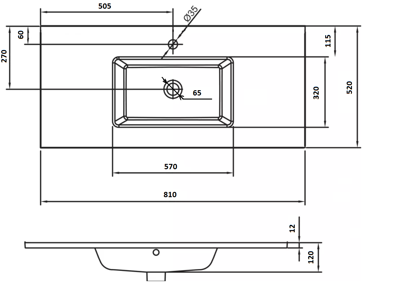 Столешница стекло 80см моноблок Насыщеный синий в магазинах СантехГид