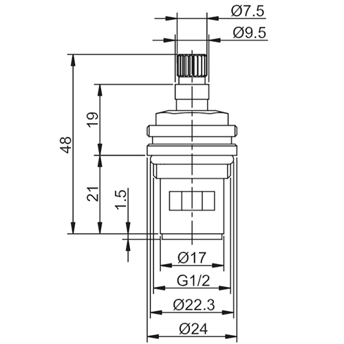 Кран-букс 20 шлицов керам.90° FRAP F52-13 