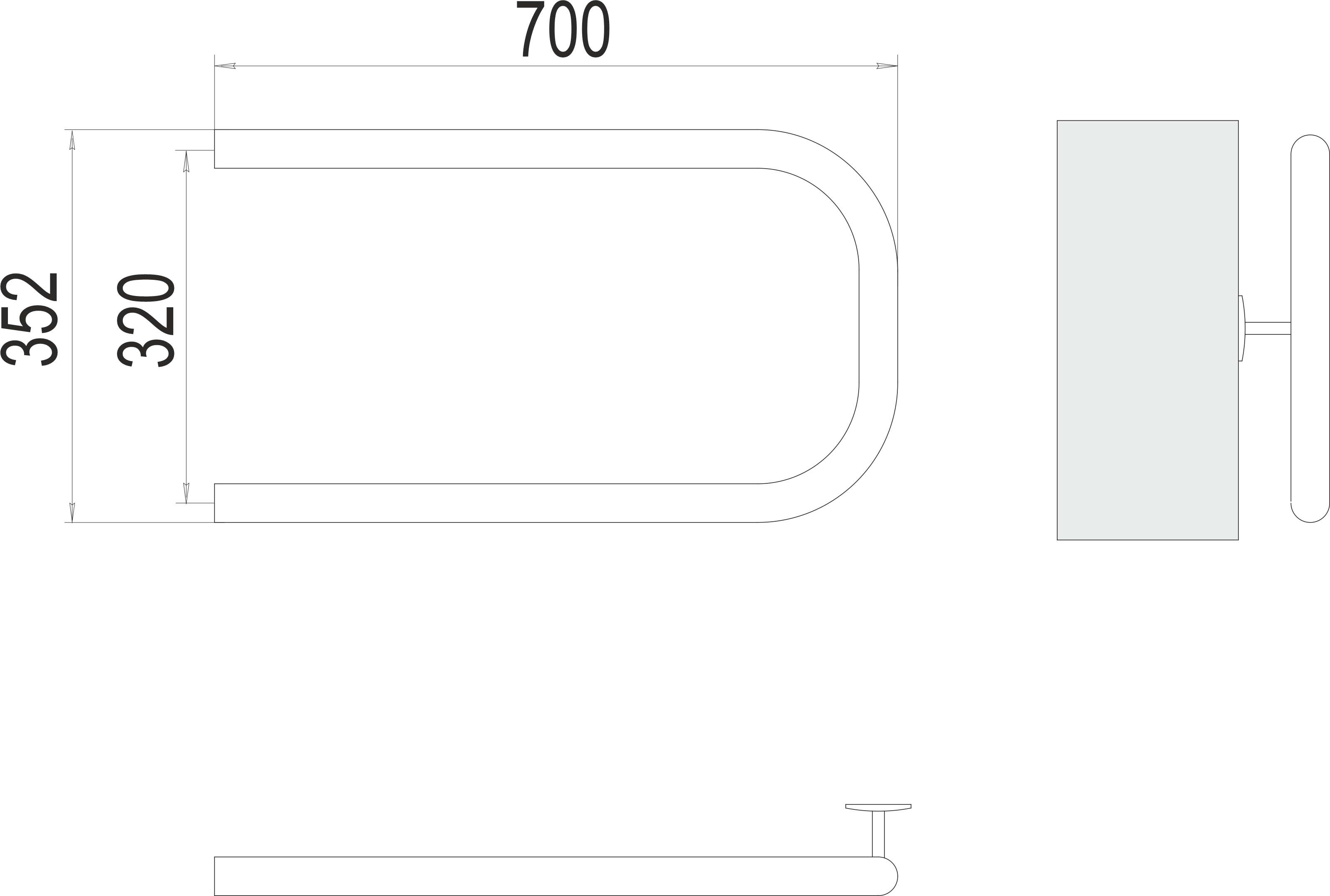Полотенцесушитель П-образный (1") 320х700