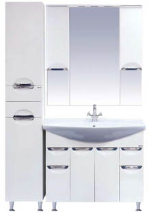 Тумба Орхидея- 105 с 2 ящ. белая эмаль