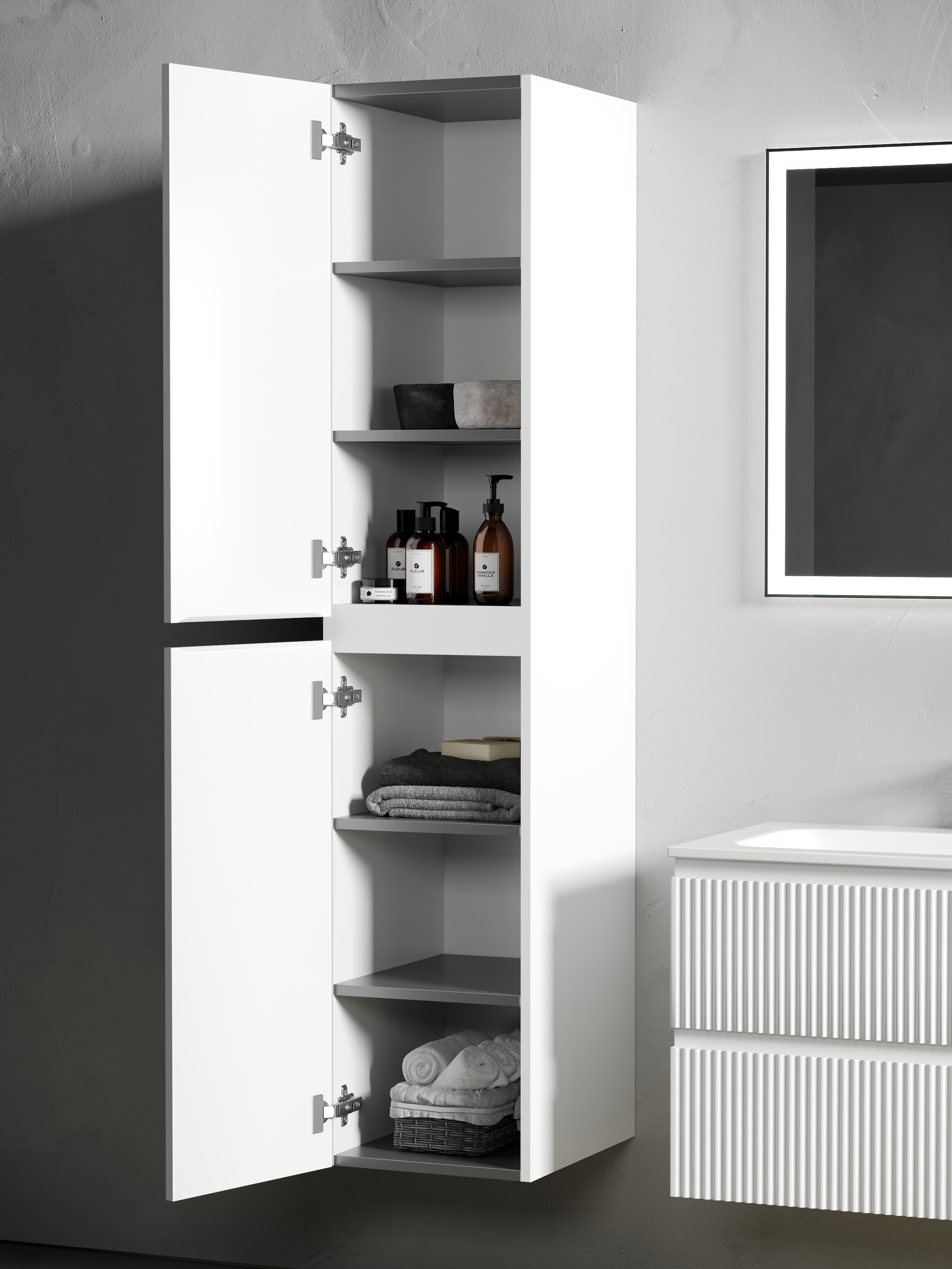 Шкаф-пенал Sancos Сноб Р / Snob R PSNR35W 35x35x165 белый матовый / bianco