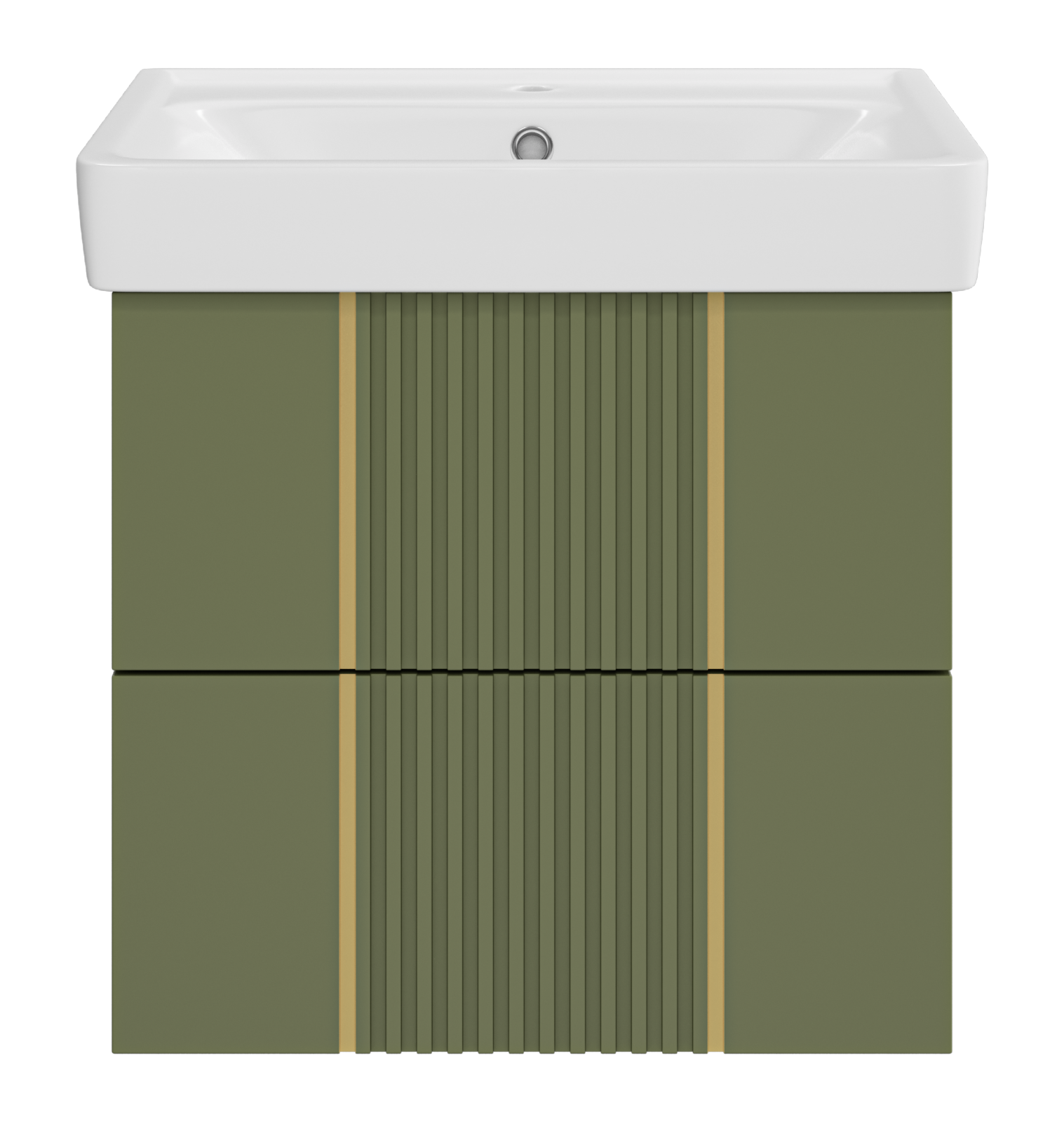 VEGA - 60 Тумба подвесная с 2 ящ., олива + раковина