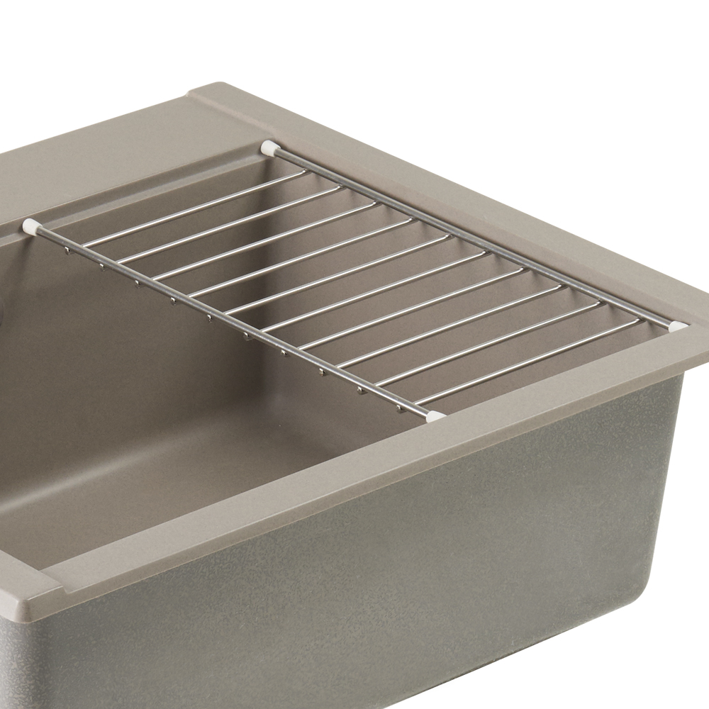 Решетка для кухонной мойки AQUATON Делия 60, 78DBL из нержавеющей стали с насадками из ПВХ 1A715203DE000