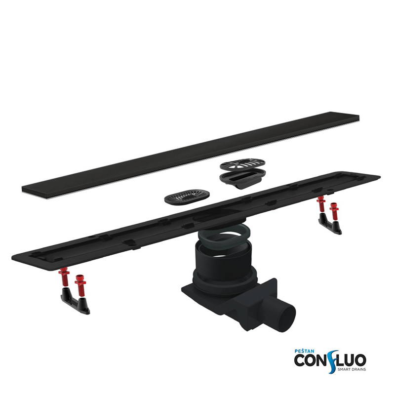 Линейный трап Pestan Confluo Frameless Line 550 Black Matte, нержавеющая сталь, черный матовый () 13701319