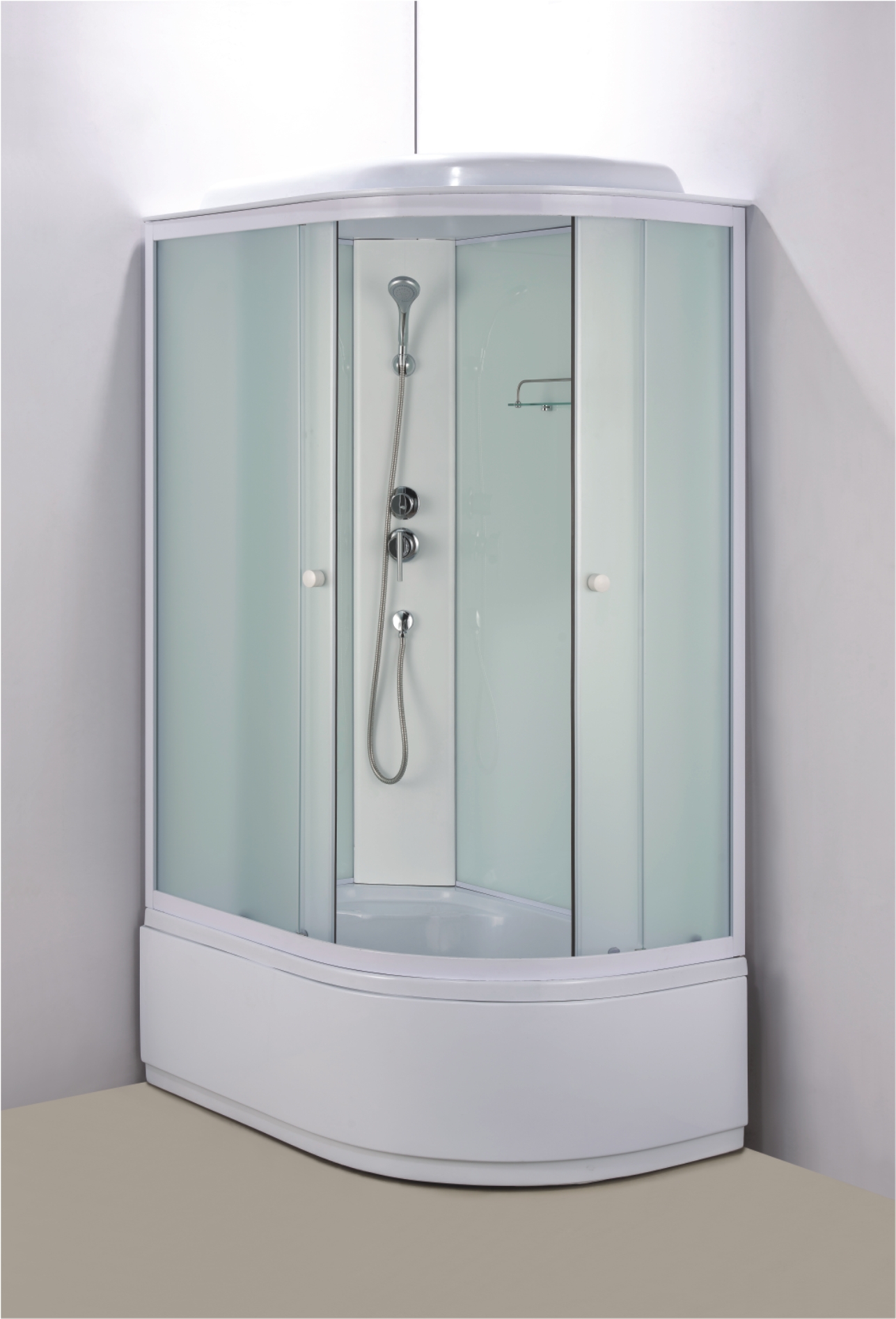 Душевая кабина Loranto 1180x780x2150 левосторонняя, белое заднее стекло, поддон 40 см, матовое стекло 4 мм, профиль белый (CS-886EDTM/W-120)