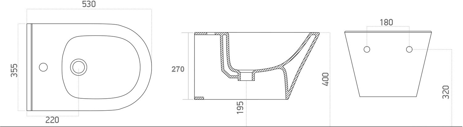 Биде подвесное Aquanet Lake черный матовый LAKE-B2B