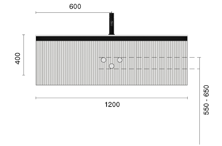 Тумба рифл LUNA профиль ANTHRACITE + внутр. подсв.