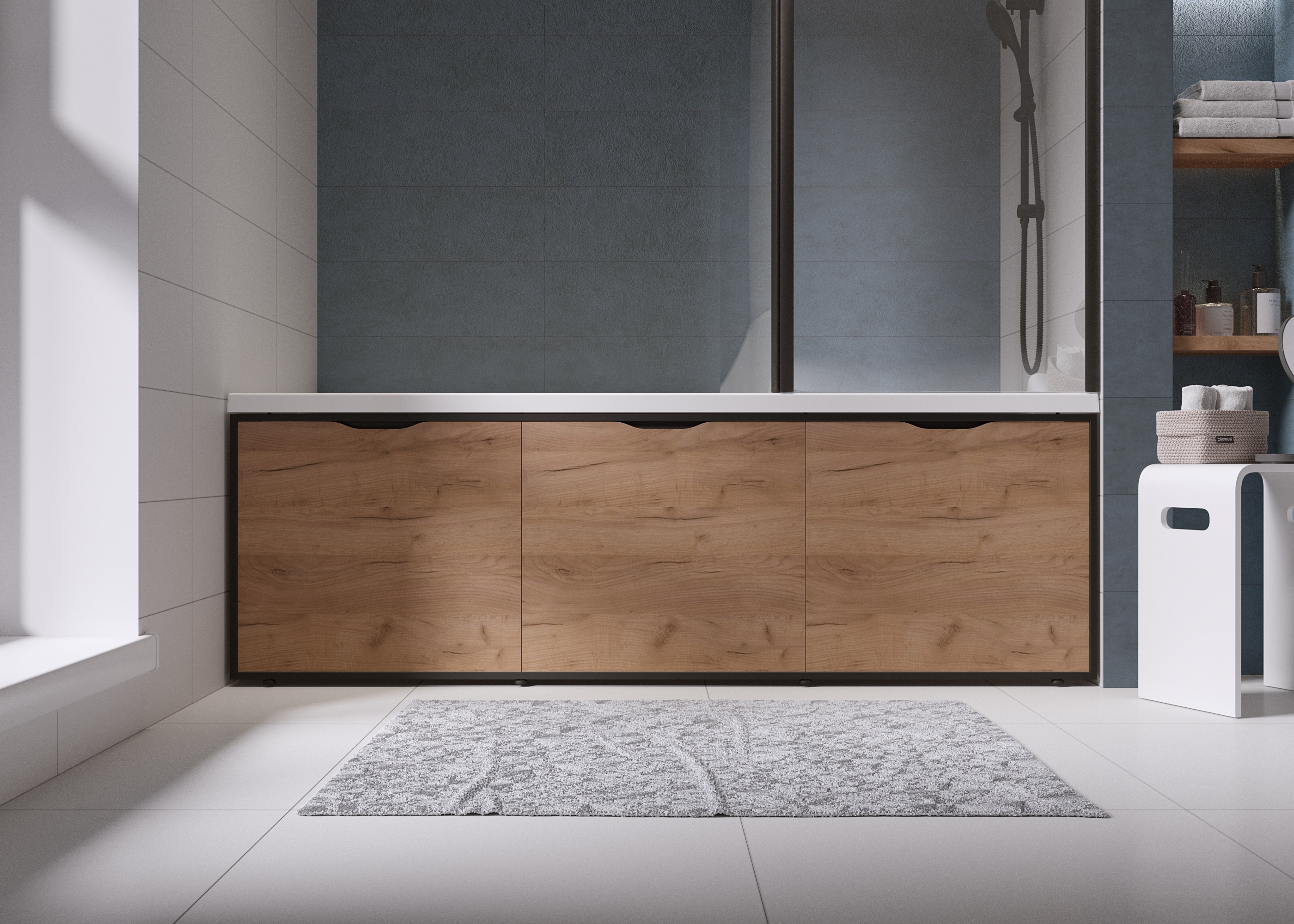 Экран для ванны 160 Grunge Loft Дуб Крафт золотой