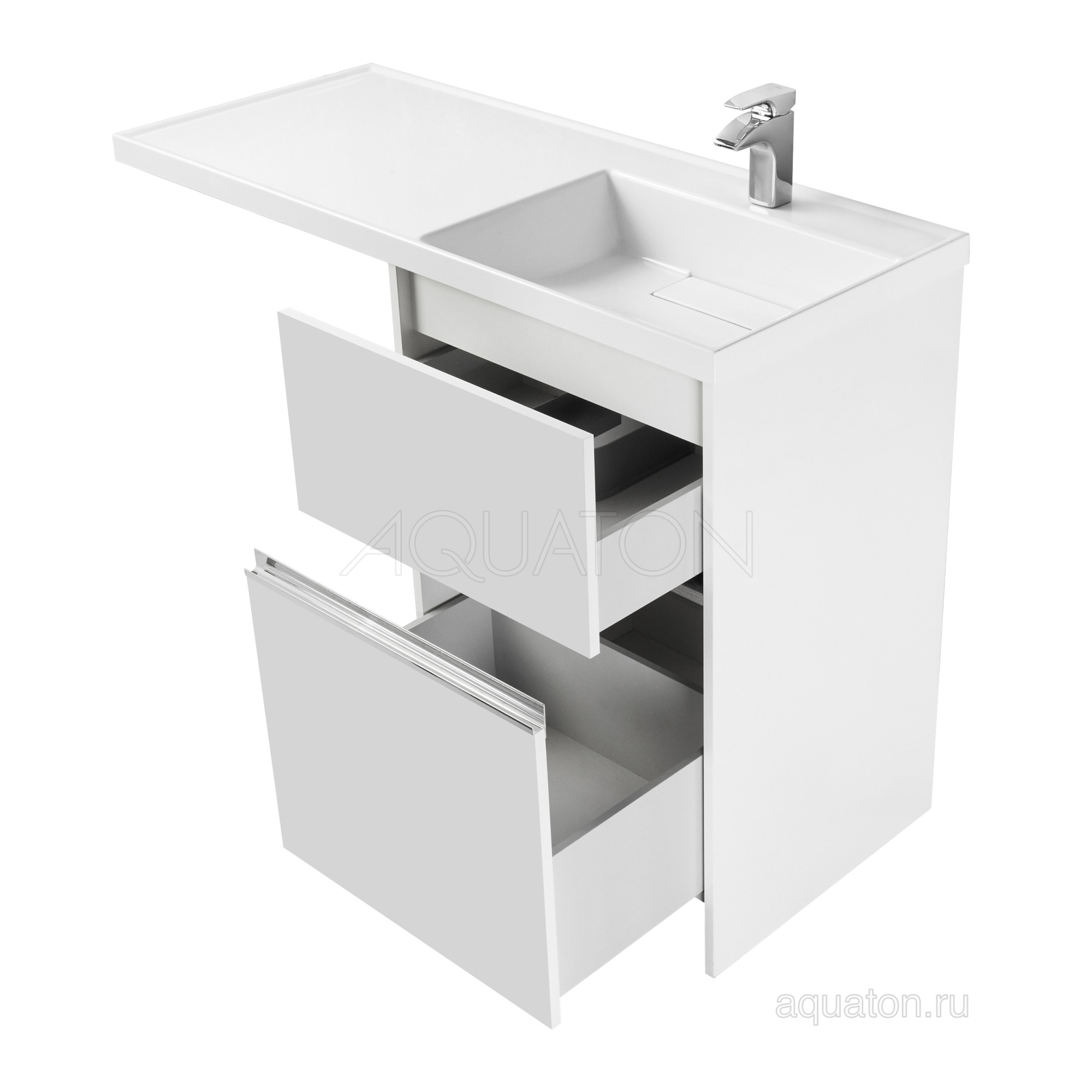 Тумба для раковины AQUATON Лондри 60 под стиральную машинку, белая () 1A235901LH010