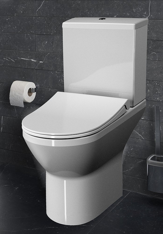 Integra Round Напольный безободковый унитаз Open-Back с бачком и сиденьем микролифт 9833B003-7206