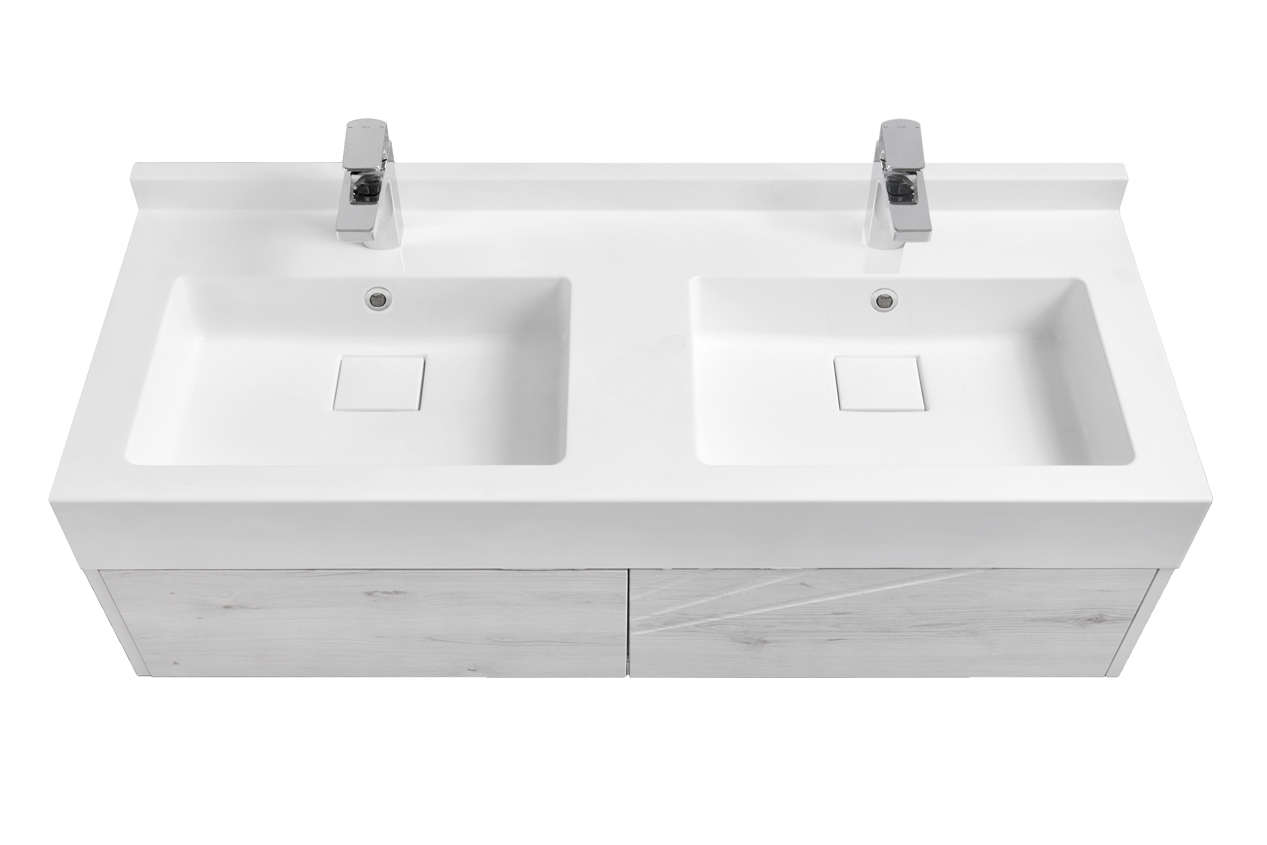 Тумба под раковину AQUATON Сакура 120 ольха наварра, белый глянец 1A219701SKW80