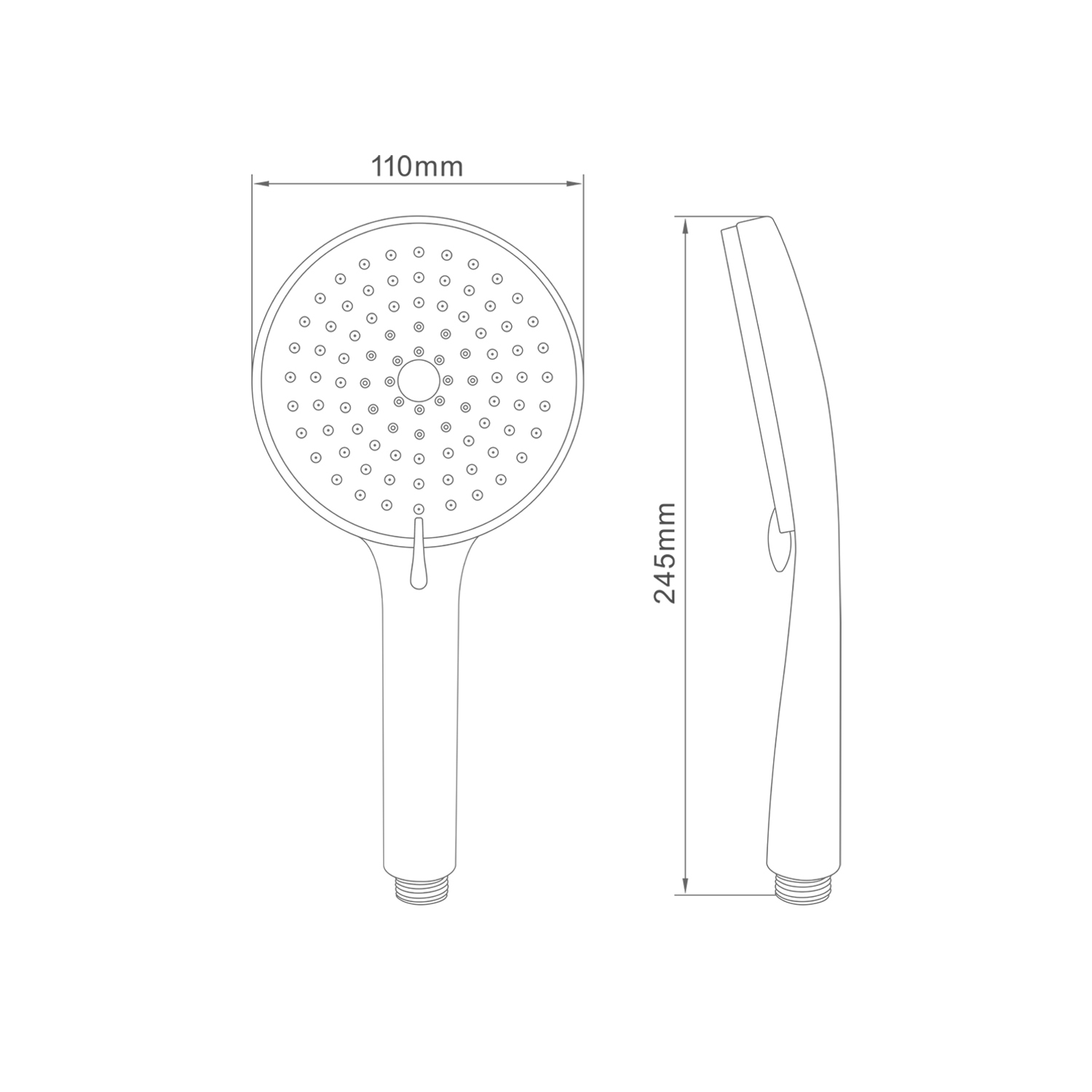 Лейка для душа Splenka S450.05.06 3-х режимная пластик/силикон, черный