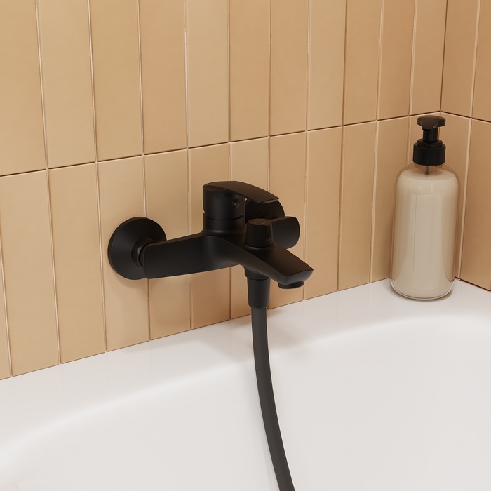 Смеситель для ванны, черный, Ray, IDDIS, RAYBL02i02WA