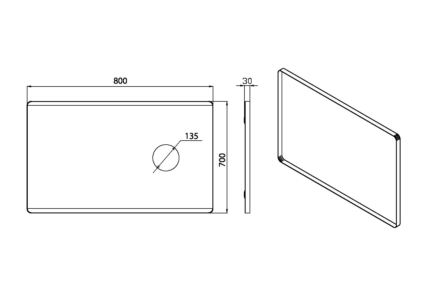 Зеркало Vallessi с увеличением и подсветкой 80*70, IP24 