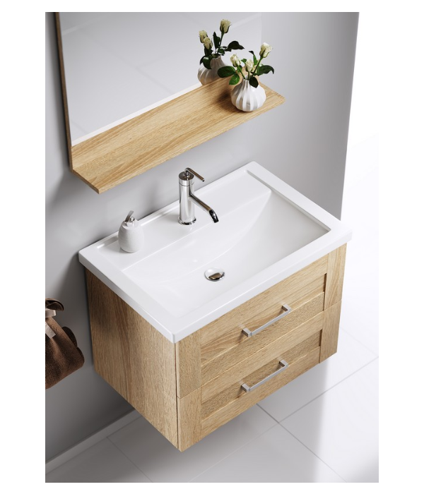 Подвесная тумба в цвете дуб сонома с двумя ящиками