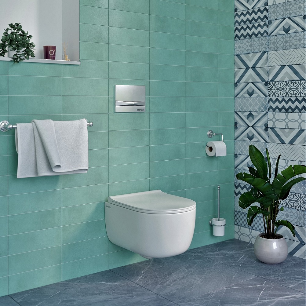 Инсталляция BERGES для скрытого монтажа унитаза NOVUM кнопка F4 Soft Touch, Белый