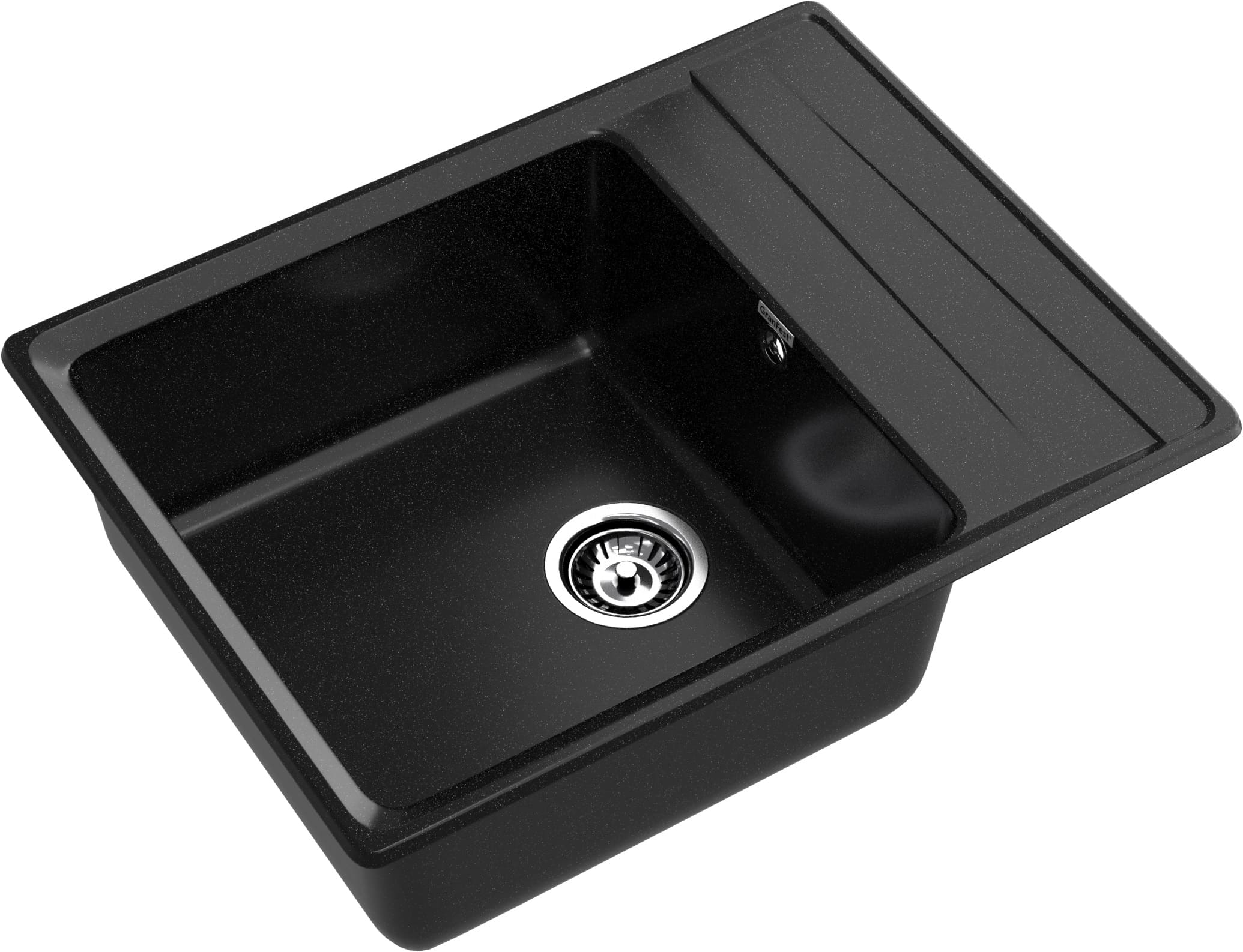GRANFEST Мойка композит LEVEL, GF-LV-660L, чаш+кр 660*500, черный