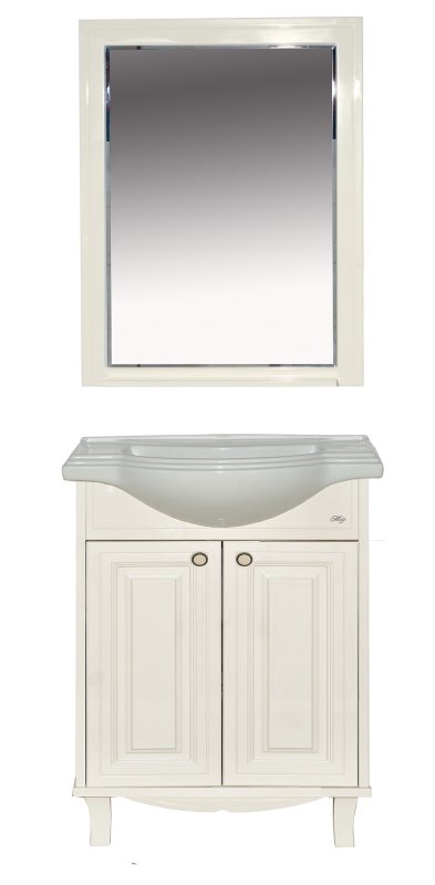 Тумба прямая Шармель - 65 светло-бежевая эмаль + раковина