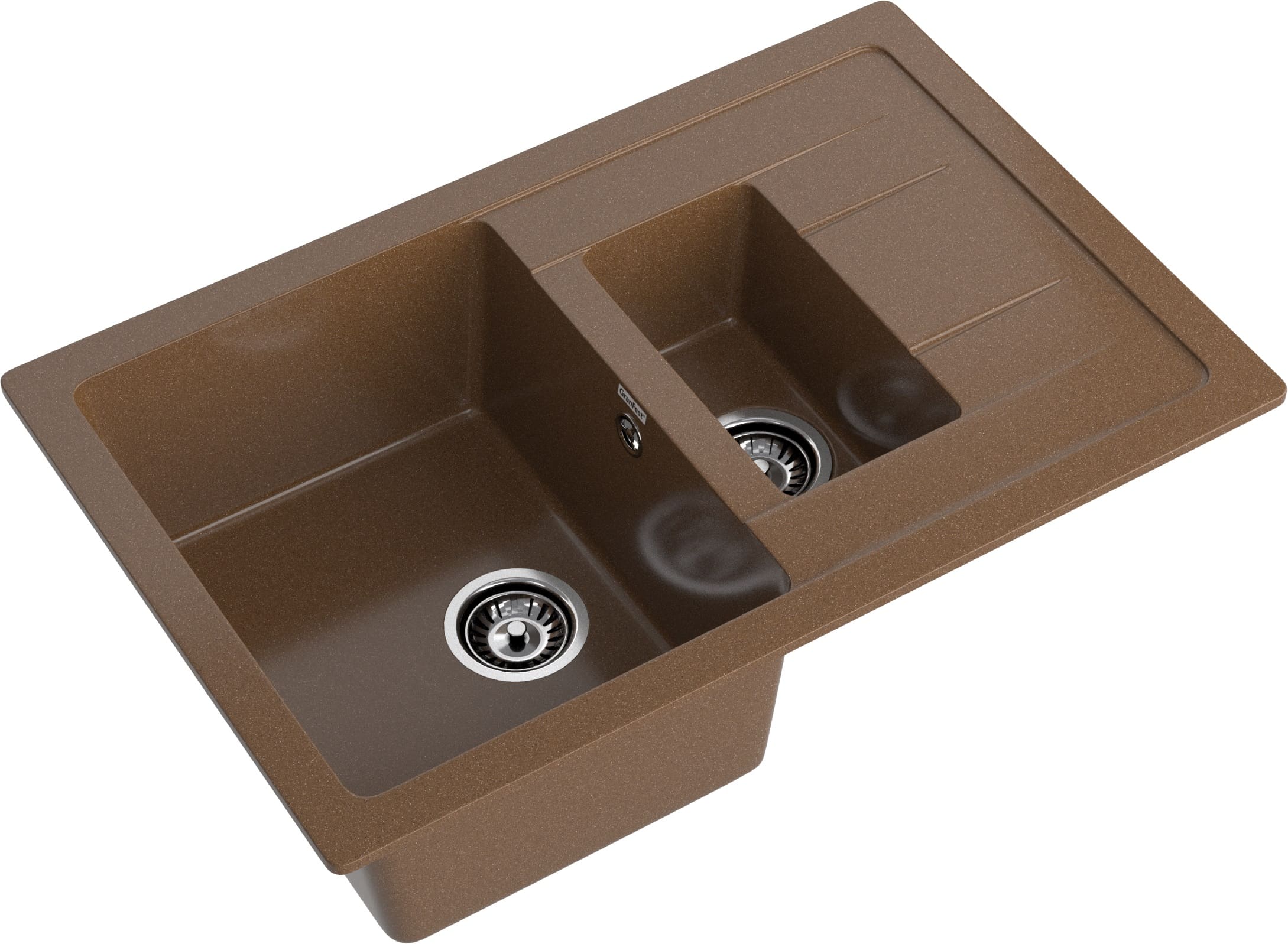 GRANFEST Мойка композит QUADRO GF-Q--775KL 1.5-чаш+крыло 775*500мм   терракот арт.GF-